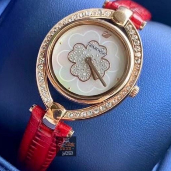 New Swarovski Stella Women's Watch Leather Strap LS Red 29 mm 5421822 - Picture 11 of 16